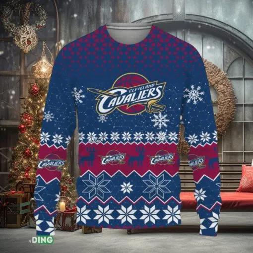 Cleveland Cavaliers Ugly Christmas Sweater, NBA Chritsmas Sweater Moonbestprint