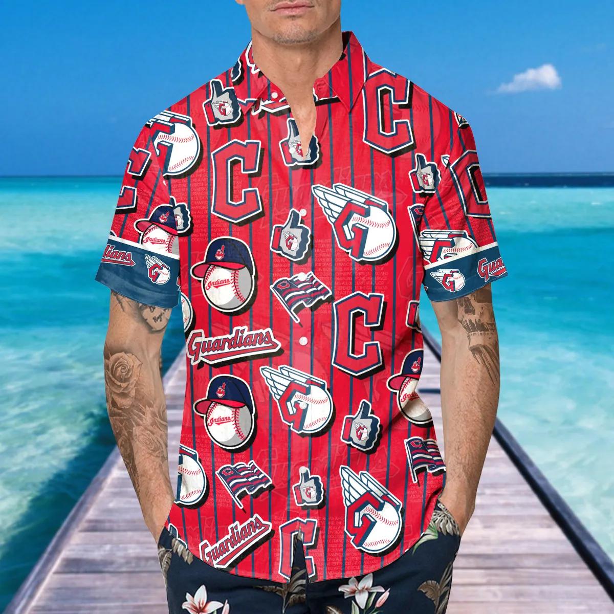 Cleveland Guardians Hawaiian Shirt, MLB Hawaiian Shirt Gift For Fans Moonbestprint