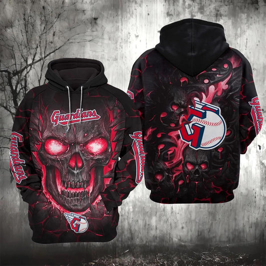 Cleveland Guardians Lava Skull 3D Hoodie, MLB Hoodie Moonbestprint