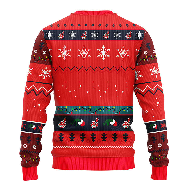 Cleveland Indians 12 Grinch Xmas Day Ugly Christmas Sweater, Grinch Xmas Sweater Moonbestprint