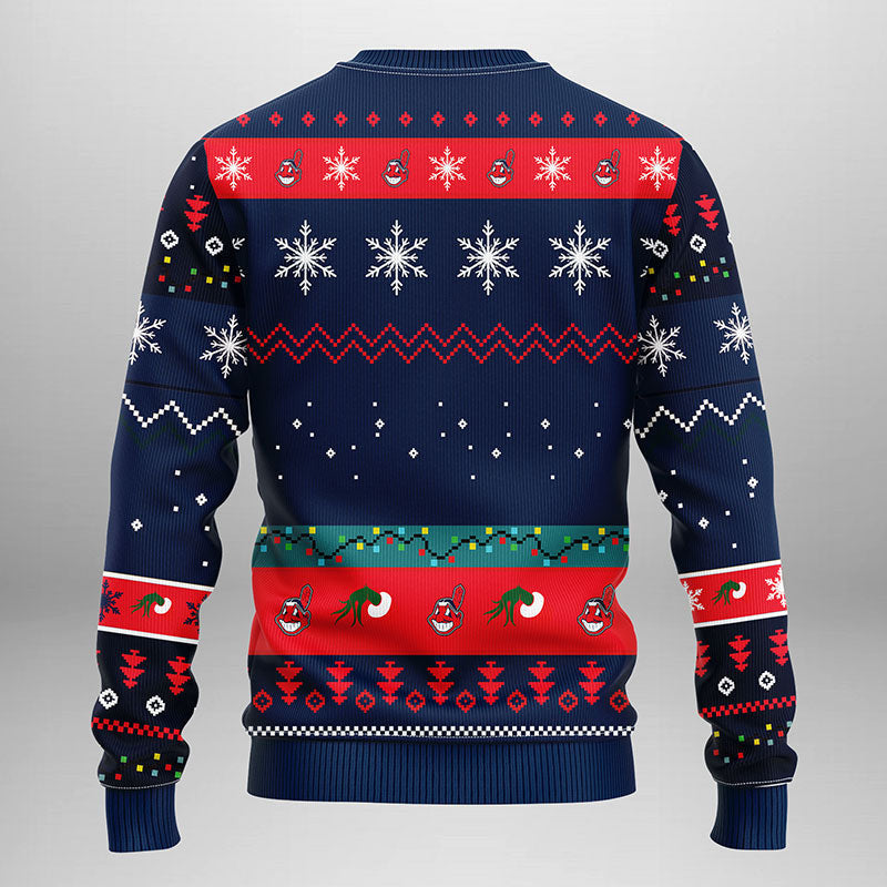 Cleveland Indians Grinch Ugly Christmas Sweater, Grinch Xmas Sweater Moonbestprint