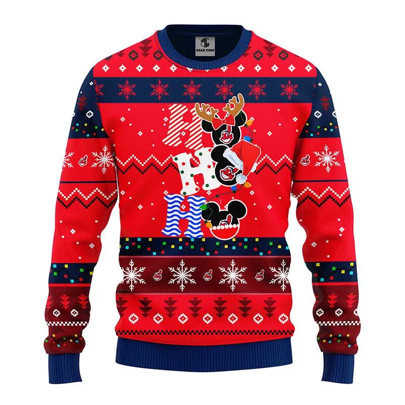 Cleveland Indians Hohoho Ugly Christmas Sweater, MLB Christmas Sweater Moonbestprint