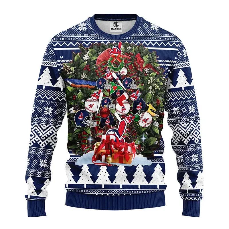 Cleveland Indians Tree Christmas Ugly Sweater, MLB Christmas Sweater Moonbestprint
