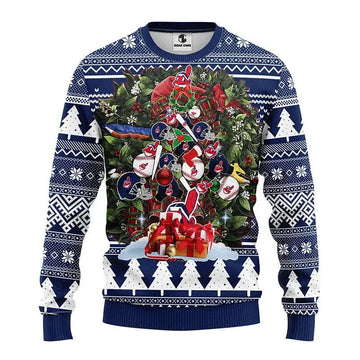 Cleveland Indians Tree Christmas Ugly Sweater, MLB Christmas Sweater Moonbestprint