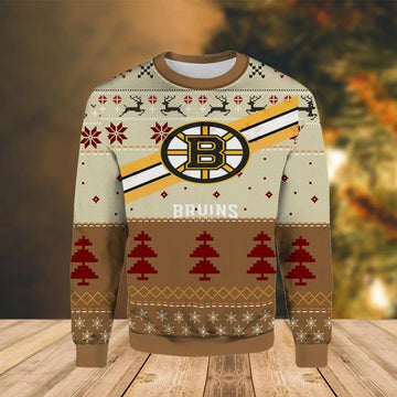 Clinched Atlantic Division Boston Bruins Ugly Christmas Sweater, NHL Christmas Sweater Moonbestprint