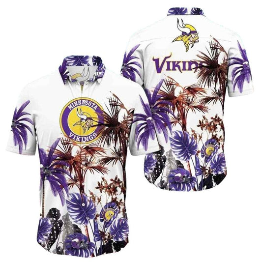 Coastal Breeze Minnesota Vikings Tropical Hawaiian Shirt - Moonbestprint