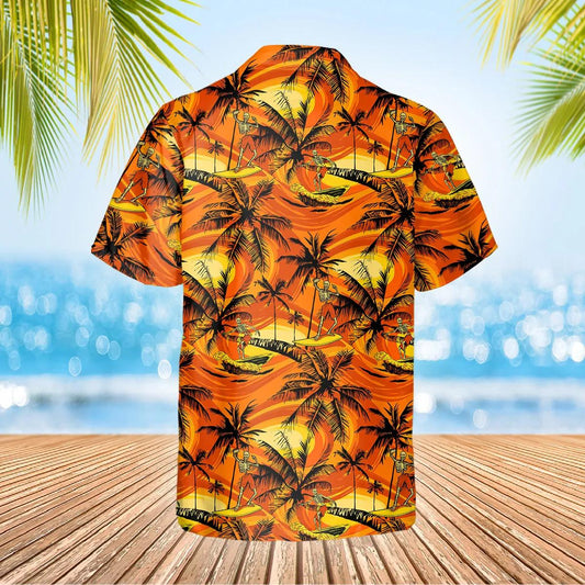 Coconut Tree Skull Hawaiian Shirt, Hawaiian Button Up Shirt, Tropical Shirts For Men Moonbestprint