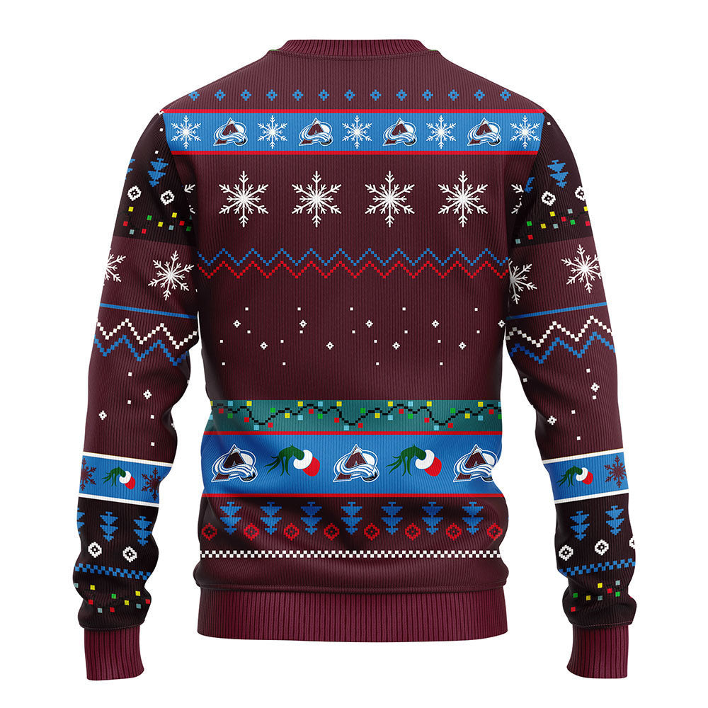 Colorado Avalanche 12 Grinch Xmas Day Ugly Christmas Sweater, Grinch Xmas Sweater Moonbestprint