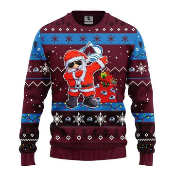 Colorado Avalanche Dabbing Santa Claus Ugly Christmas Sweater, NHL Christmas Sweater Moonbestprint