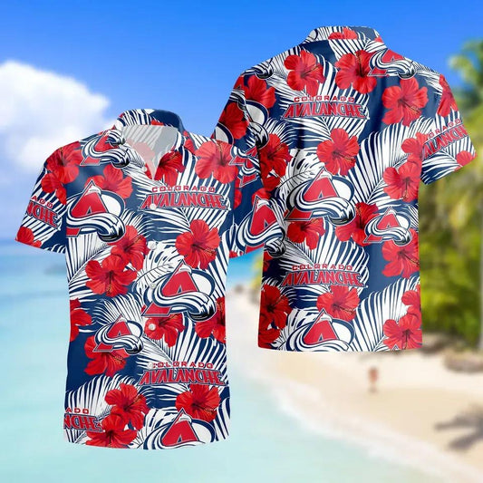 Colorado Avalanche Floral Hawaiian Shirt, Summer Hawaiian Shirts, NHL Hawaiian Shirt Moonbestprint