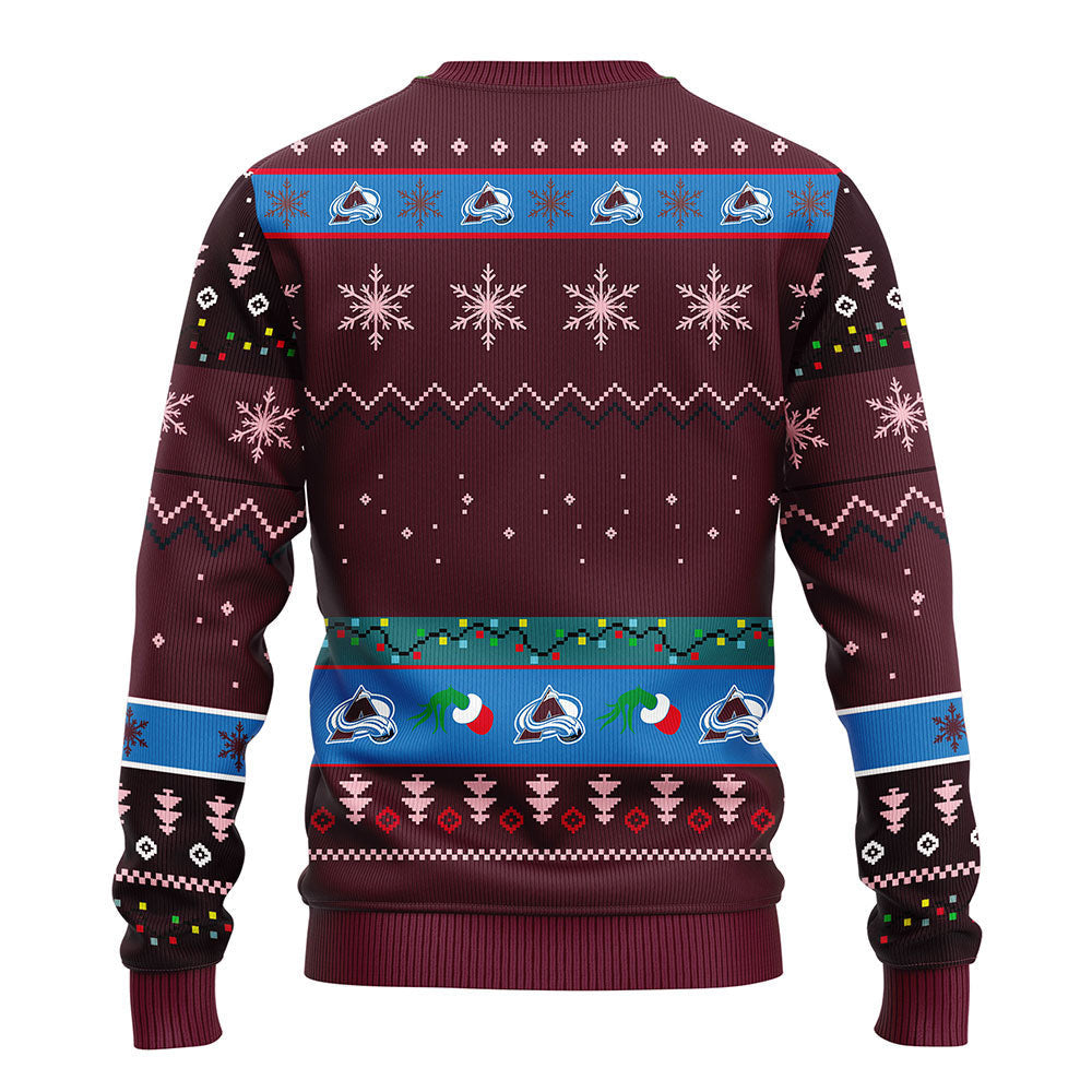 Colorado Avalanche Grinch Ugly Christmas Sweater, Grinch Xmas Sweater Moonbestprint