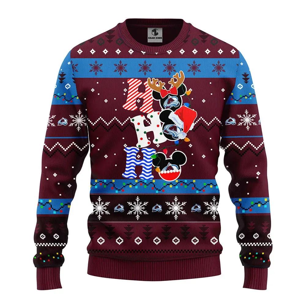 Colorado Avalanche Hohoho Ugly Christmas Sweater, NHL Christmas Sweater Moonbestprint