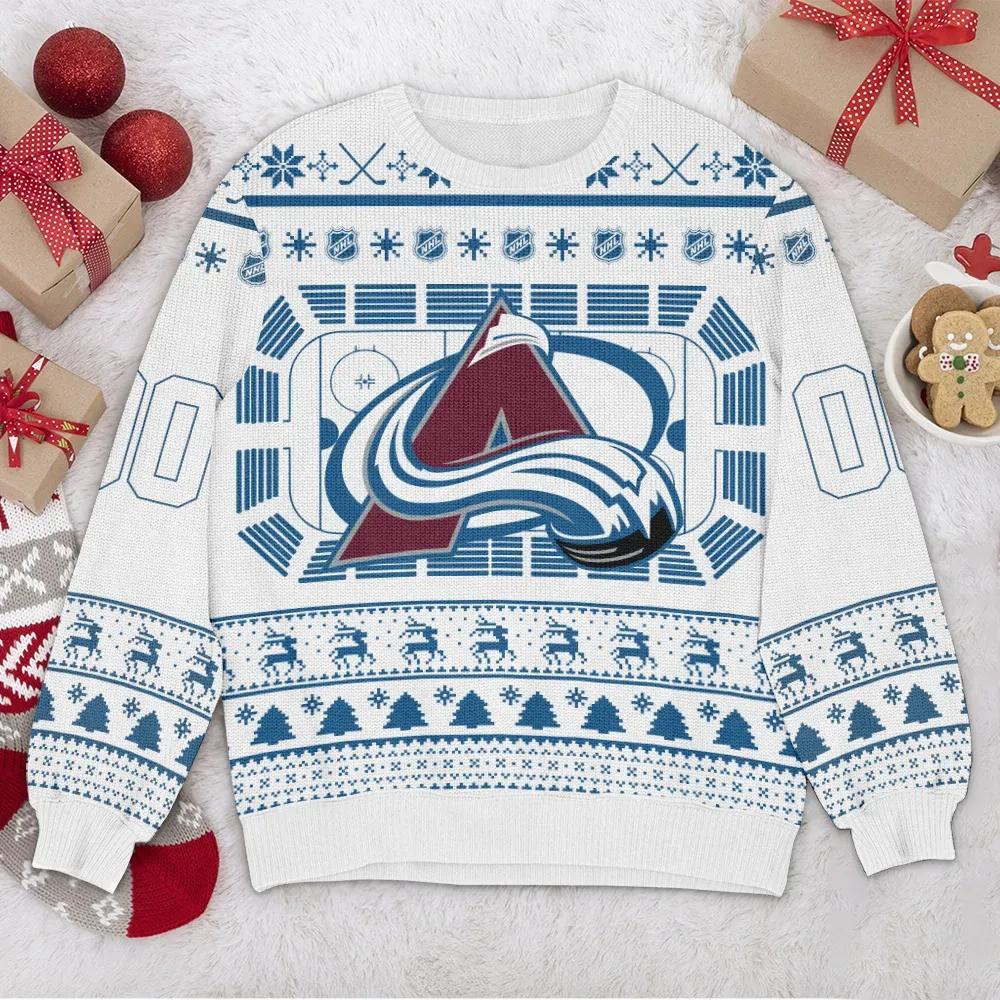 Colorado Avalanche NHL Custom Ugly Christmas Sweater, NHL Christmas Sweater Moonbestprint