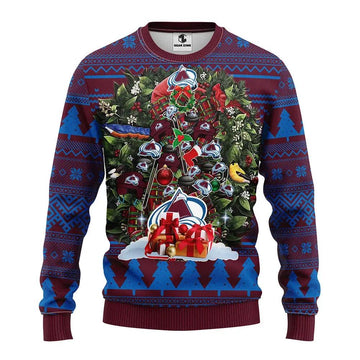 Colorado Avalanche Tree Christmas Ugly Sweater, NHL Christmas Sweater Moonbestprint