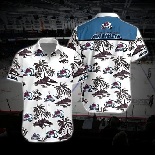 Colorado Hockey Hawaiian Shirt, Avalanche Hawaiian Shirt, Ice Hockey Hawaiian Shirt 1, NHL Hawaiian Shirt Moonbestprint