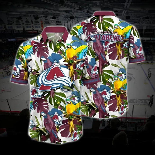 Colorado Hockey Hawaiian Shirt, Avalanche Hawaiian Shirt, Ice Hockey Hawaiian Shirt 10, NHL Hawaiian Shirt Moonbestprint
