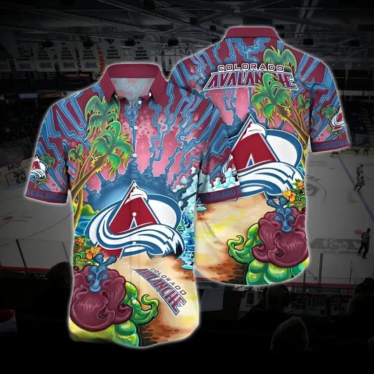 Colorado Hockey Hawaiian Shirt, Avalanche Hawaiian Shirt, Ice Hockey Hawaiian Shirt 11, NHL Hawaiian Shirt Moonbestprint