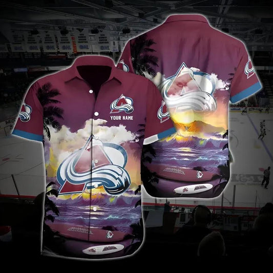 Colorado Hockey Hawaiian Shirt, Avalanche Hawaiian Shirt, Ice Hockey Hawaiian Shirt 17, NHL Hawaiian Shirt Moonbestprint