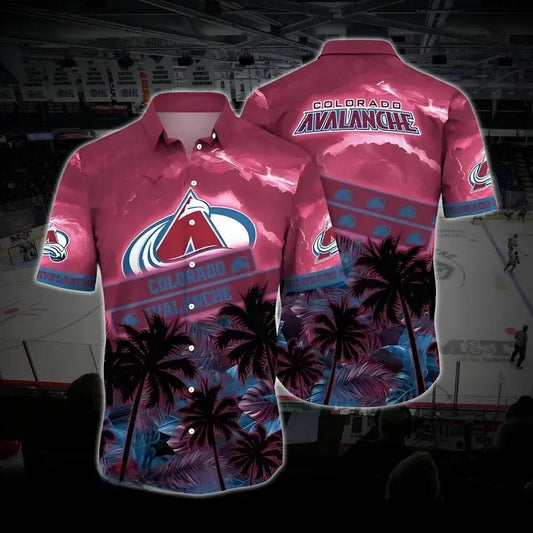 Colorado Hockey Hawaiian Shirt, Avalanche Hawaiian Shirt, Ice Hockey Hawaiian Shirt 18, NHL Hawaiian Shirt Moonbestprint