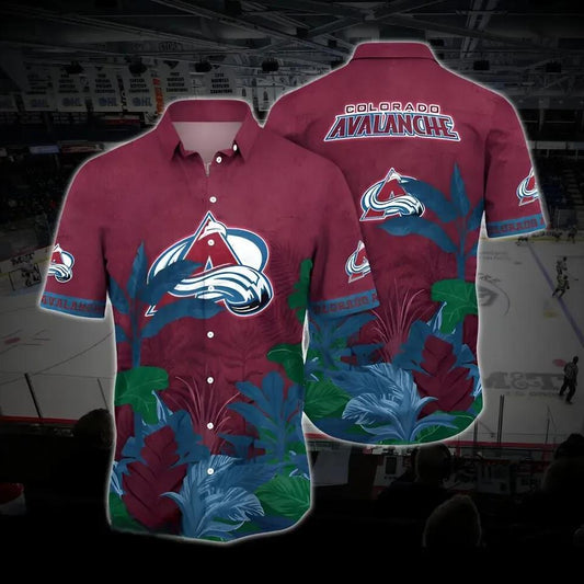 Colorado Hockey Hawaiian Shirt, Avalanche Hawaiian Shirt, Ice Hockey Hawaiian Shirt 19, NHL Hawaiian Shirt Moonbestprint