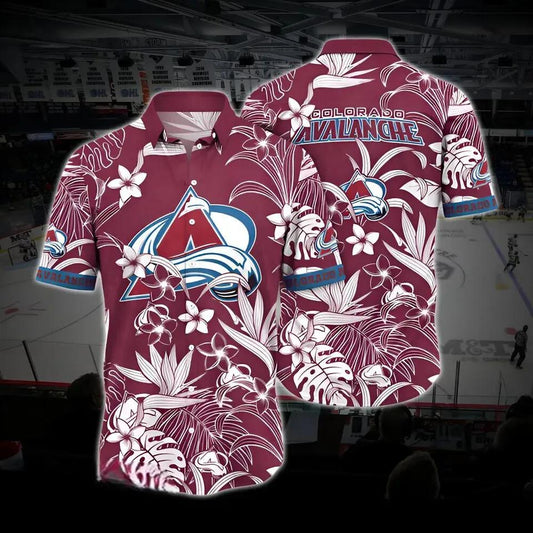 Colorado Hockey Hawaiian Shirt, Avalanche Hawaiian Shirt, Ice Hockey Hawaiian Shirt 2, NHL Hawaiian Shirt Moonbestprint