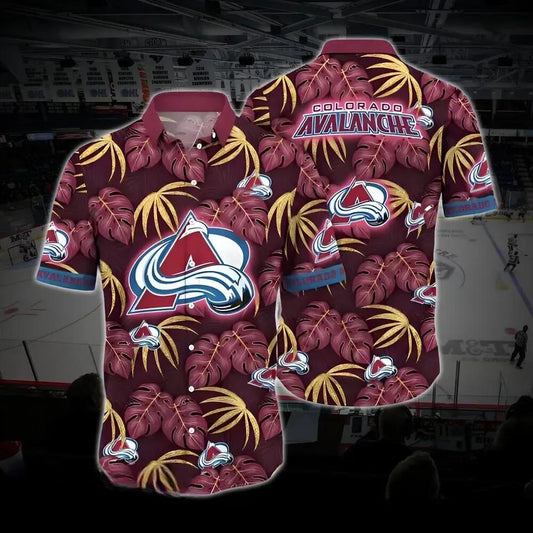 Colorado Hockey Hawaiian Shirt, Avalanche Hawaiian Shirt, Ice Hockey Hawaiian Shirt 3, NHL Hawaiian Shirt Moonbestprint