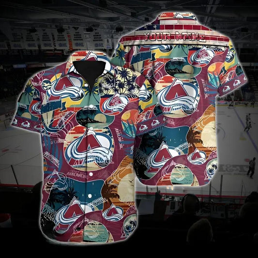 Colorado Hockey Hawaiian Shirt, Avalanche Hawaiian Shirt, Ice Hockey Hawaiian Shirt 4, NHL Hawaiian Shirt Moonbestprint