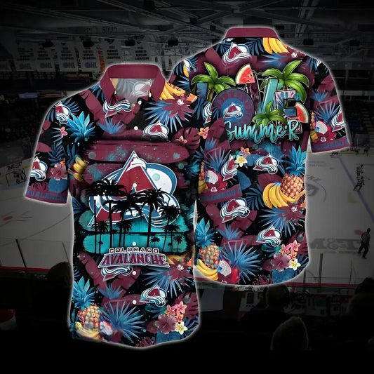 Colorado Hockey Hawaiian Shirt, Avalanche Hawaiian Shirt, Ice Hockey Hawaiian Shirt 5, NHL Hawaiian Shirt Moonbestprint