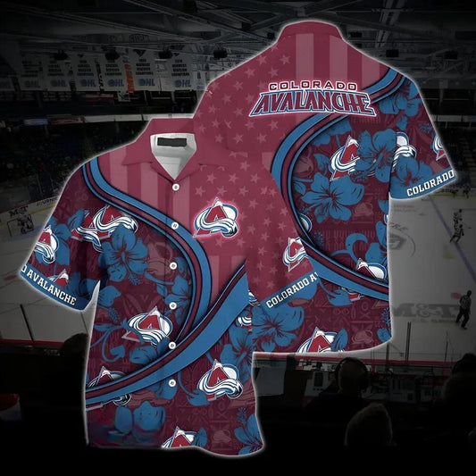 Colorado Hockey Hawaiian Shirt, Avalanche Hawaiian Shirt, Ice Hockey Hawaiian Shirt 7, NHL Hawaiian Shirt Moonbestprint