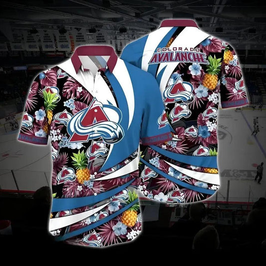 Colorado Hockey Hawaiian Shirt, Avalanche Hawaiian Shirt, Ice Hockey Hawaiian Shirt 8, NHL Hawaiian Shirt Moonbestprint
