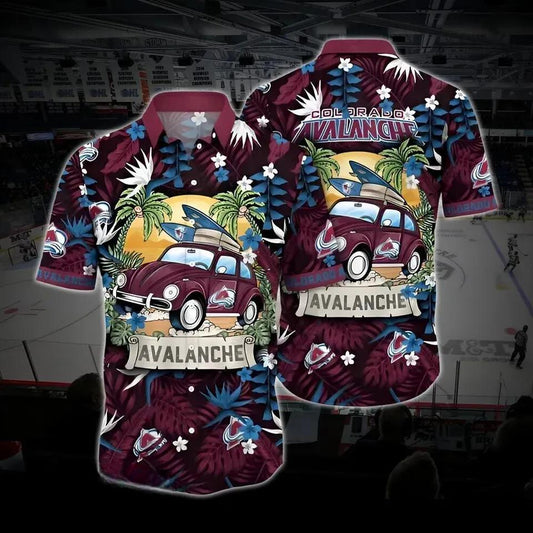 Colorado Hockey Hawaiian Shirt, Avalanche Hawaiian Shirt, Ice Hockey Hawaiian Shirt 9, NHL Hawaiian Shirt Moonbestprint