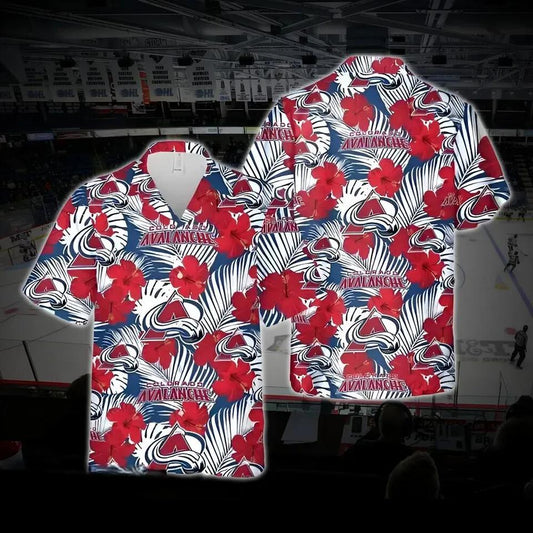 Colorado Hockey Hawaiian Shirt, Avalanche Hawaiian Shirt, Ice Hockey Hawaiian Shirt, NHL Hawaiian Shirt Moonbestprint
