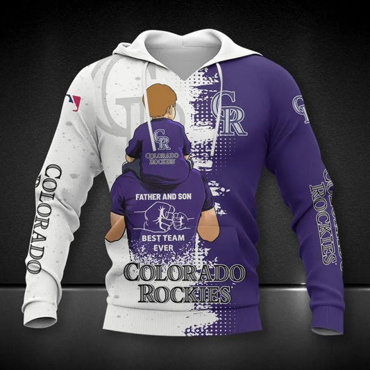 Colorado Rockies Dad And Son All Over Print Apparel 1, MLB Hoodie Moonbestprint