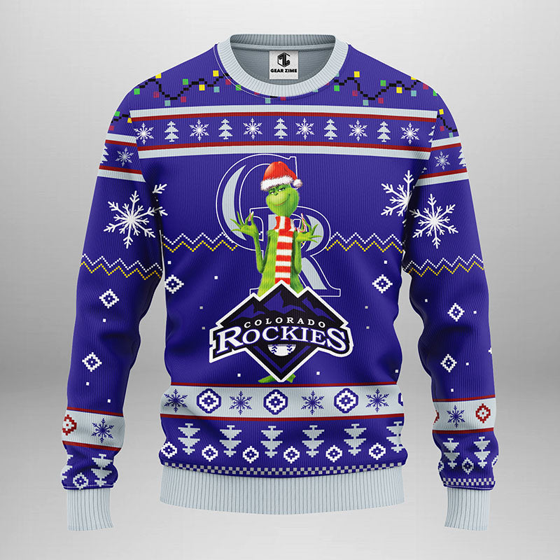 Colorado Rockies Funny Grinch Ugly Christmas Sweater, Grinch Xmas Sweater Moonbestprint