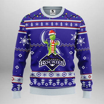 Colorado Rockies Funny Grinch Ugly Christmas Sweater, Grinch Xmas Sweater Moonbestprint