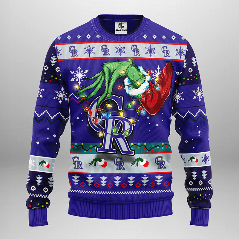 Colorado Rockies Grinch Ugly Christmas Sweater, Grinch Xmas Sweater Moonbestprint