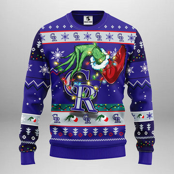 Colorado Rockies Grinch Ugly Christmas Sweater, Grinch Xmas Sweater Moonbestprint