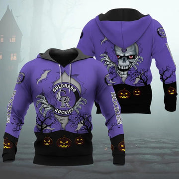 Colorado Rockies Halloween 3D Apparel, MLB Hoodie Moonbestprint