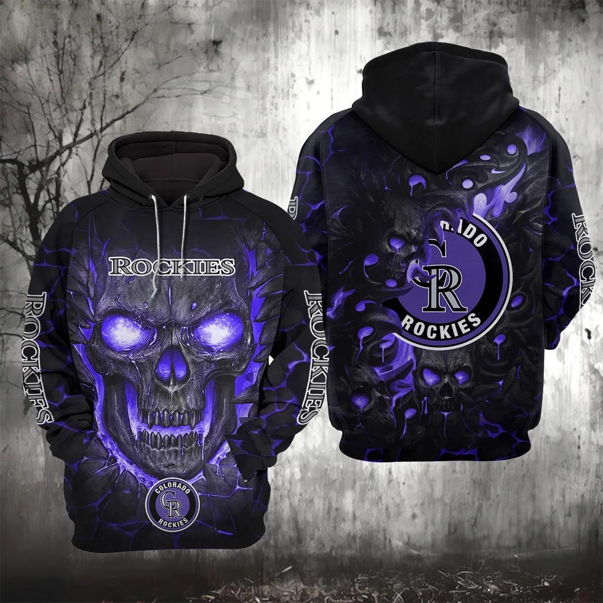 Colorado Rockies Lava Skull 3D Hoodie, MLB Hoodie Moonbestprint