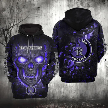 Colorado Rockies Lava Skull 3D Hoodie, MLB Hoodie Moonbestprint