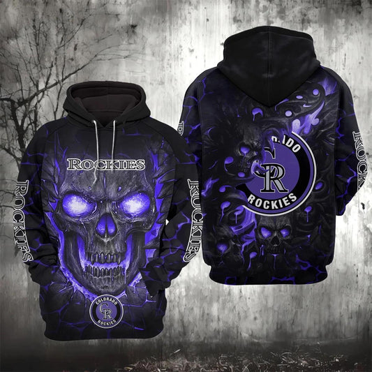 Colorado Rockies Lava Skull 3D Hoodie, MLB Hoodie Moonbestprint