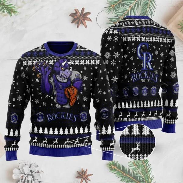 Colorado Rockies Mascot Ugly Christmas Sweater, MLB Christmas Sweater Moonbestprint