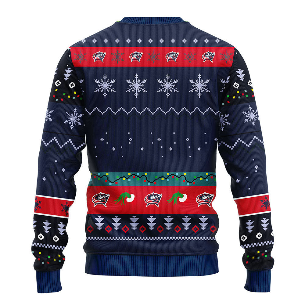 Columbus Blue Jackets Grinch Ugly Christmas Sweater, Grinch Xmas Sweater Moonbestprint