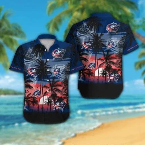 Columbus Blue Jackets Hawaiian Shirt, NHL Hawaiian Shirt Moonbestprint
