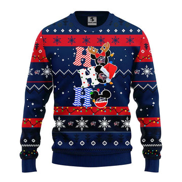 Columbus Blue Jackets Hohoho Ugly Christmas Sweater, NHL Christmas Sweater Moonbestprint