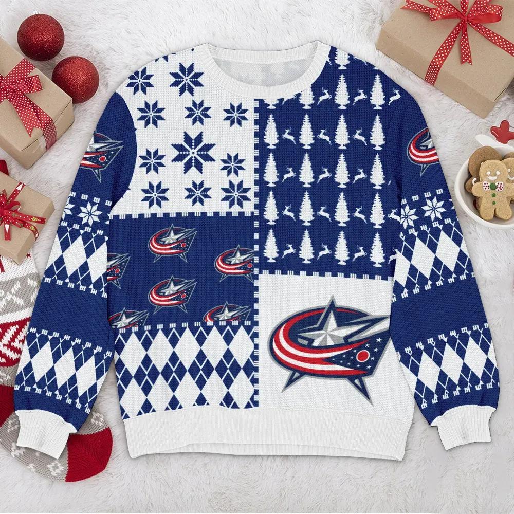 Columbus Blue Jackets NHL Ugly Christmas Sweater, NHL Christmas Sweater Moonbestprint