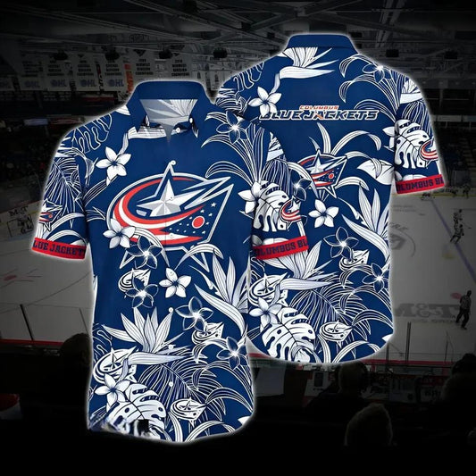 Columbus Hockey Hawaiian Shirt, Blue Jackets Hawaiian Shirt, Ice Hockey Hawaiian Shirt 18, NHL Hawaiian Shirt Moonbestprint