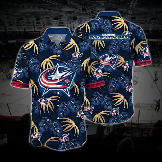Columbus Hockey Hawaiian Shirt, Blue Jackets Hawaiian Shirt, Ice Hockey Hawaiian Shirt 19, NHL Hawaiian Shirt Moonbestprint