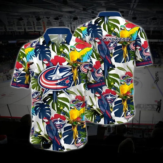 Columbus Hockey Hawaiian Shirt, Blue Jackets Hawaiian Shirt, Ice Hockey Hawaiian Shirt 20, NHL Hawaiian Shirt Moonbestprint