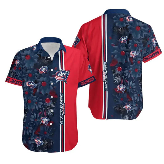 Columbus Hockey Hawaiian Shirt, Blue Jackets Hawaiian Shirt, Ice Hockey Hawaiian Shirt 3, NHL Hawaiian Shirt Moonbestprint